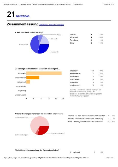 Feedback zur Veranstaltung [PDF] - Innovative Retail Laboratory