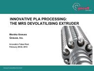 Innovative PLA Processing: The MRS Devolatilising Extruder