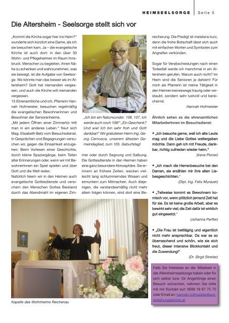 Gemeindezeitung der evangelischen Pfarrgemeinden Innsbruck ...