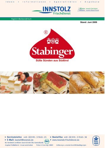 Stabinger Kuchenkatalog - Innstolz