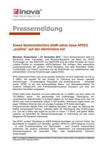 Inova Semiconductors GmbH - News Release Englisch
