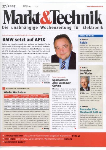 BMW setzt auf APIX - Inova Semiconductors