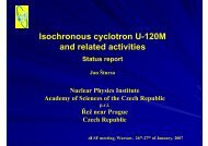 Isochronous cyclotron U-120M and related activities - Institute of ...
