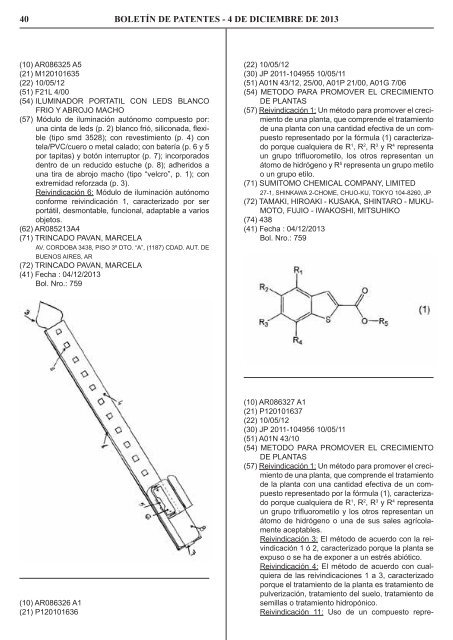 Boletín de Patentes de Invención y Modelos de Utilidad - Instituto ...