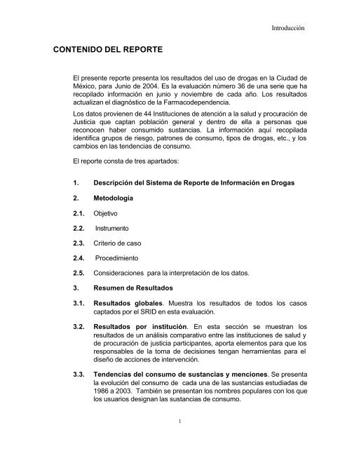 Reporte 36, Junio 2004 - Instituto Nacional de PsiquiatrÃ­a