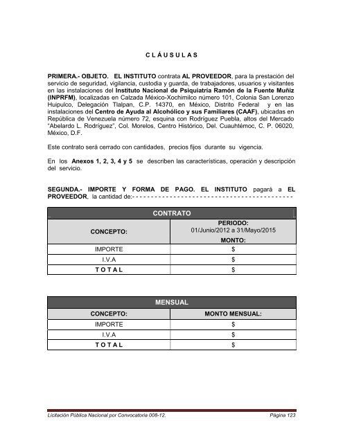 Convocatoria para el arrendamiento de equipo de cÃ³mputo, red ...