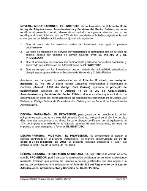 Convocatoria para el arrendamiento de equipo de cÃ³mputo, red ...