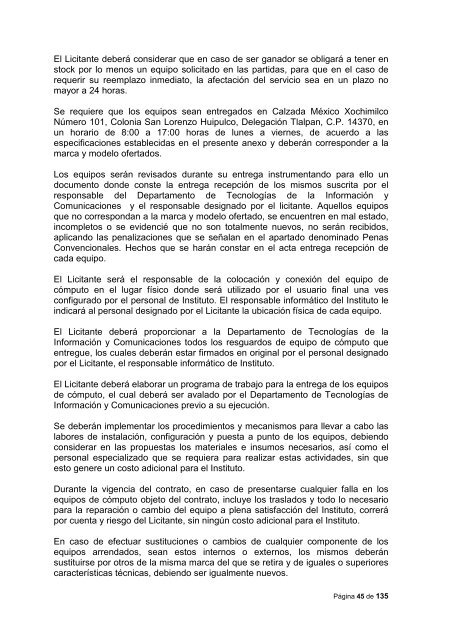 Convocatoria para el arrendamiento de equipo de cÃ³mputo, red ...