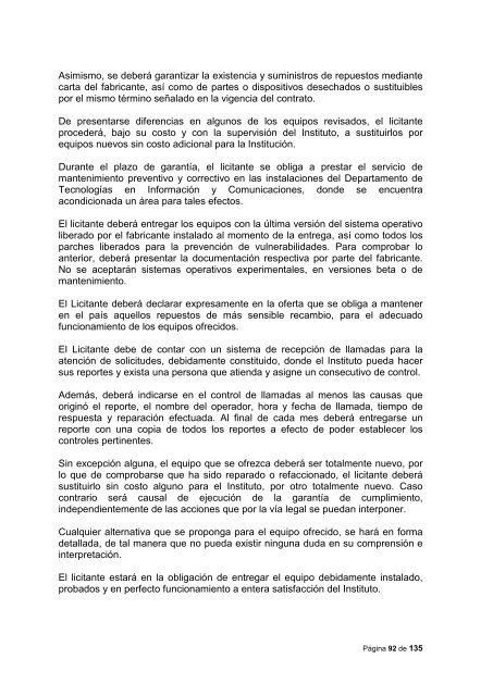 Convocatoria para el arrendamiento de equipo de cÃ³mputo, red ...