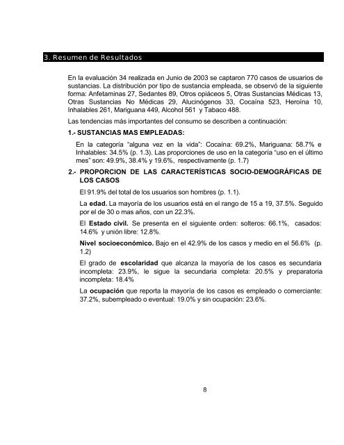 Reporte 34, Junio 2003 - Instituto Nacional de PsiquiatrÃ­a