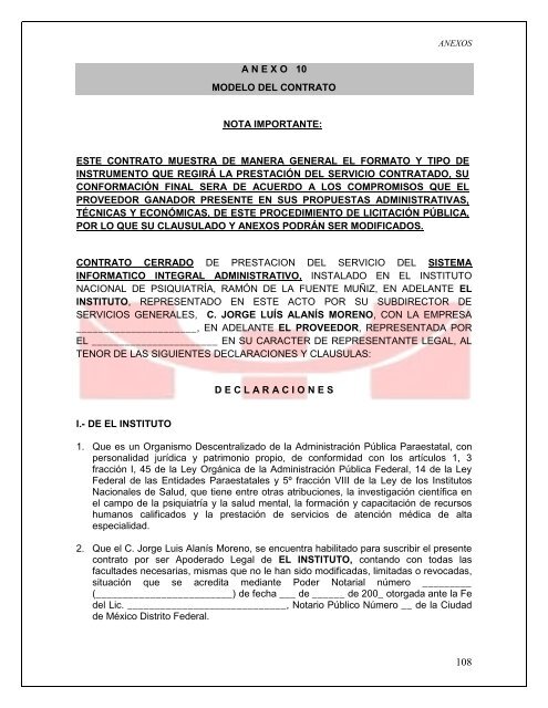 Convocatoria para el sistema informativo integral administrativo ...