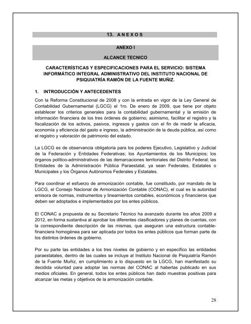 Convocatoria para el sistema informativo integral administrativo ...