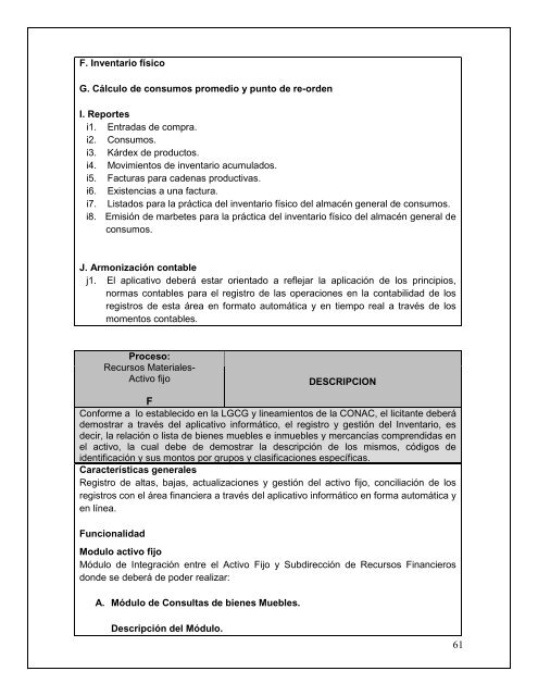 Convocatoria para el sistema informativo integral administrativo ...