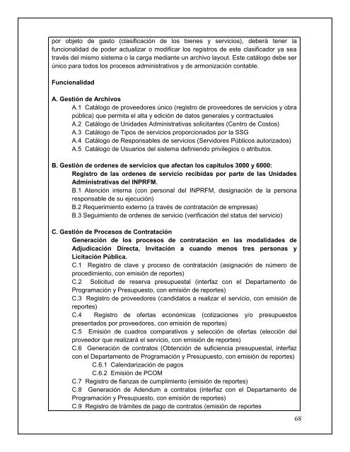 Convocatoria para el sistema informativo integral administrativo ...