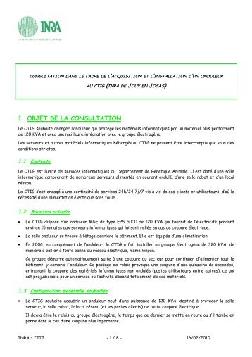 Consultation - cdc onduleur V1 - Inra