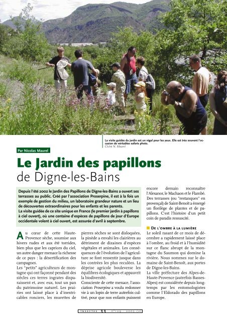 Le Jardin des papillons de Digne-les-bains / insectes n° 129 - Inra