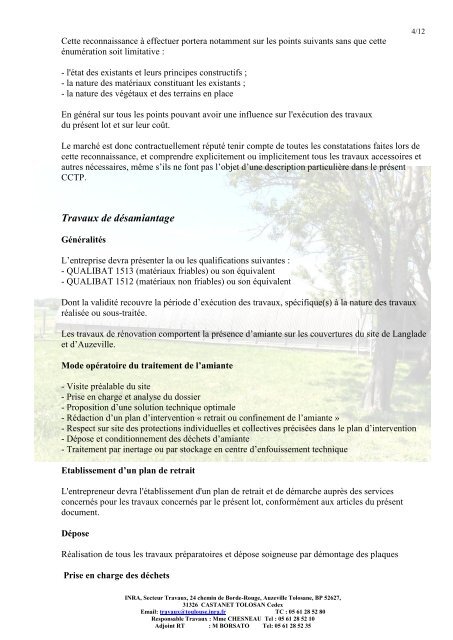 Cahier des charges - Inra