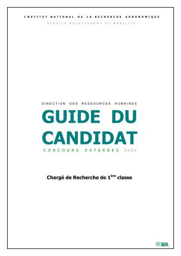 GUIDE DU CANDIDAT - Inra