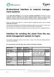Bi-directional interface to material management systems - Cypro