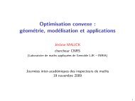 Optimisation convexe : gÃ©omÃ©trie, modÃ©lisation et ... - Grenoble
