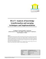 D2.2.7: Analysis of knowledge transformation and merging ... - DISI