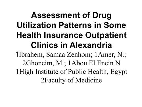 Assessment of Drug Utilization Patterns in Some Health ... - INRUD