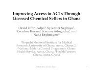 Improving Access to ACTs Through Licensed Chemical ... - INRUD