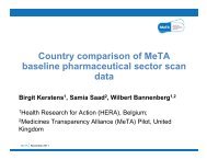 Country comparison of MeTA baseline pharmaceutical ... - INRUD