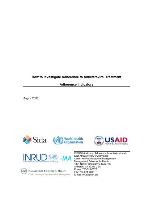 How to investigate Adherence to Antiretroviral Treatment ... - INRUD