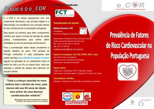 Flyer PrevalÃªncia - Instituto Nacional de SaÃºde Dr. Ricardo Jorge