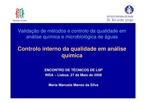 Controlo interno da qualidade em anÃ¡lise quÃ­mica