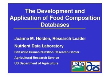 The Development and Application of Food Composition Databases