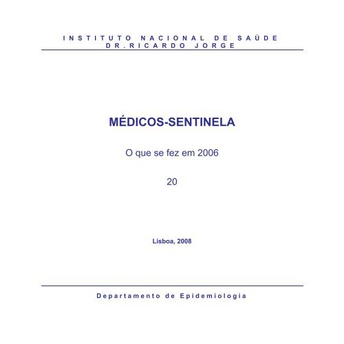 Documento integral - Instituto Nacional de SaÃºde Dr. Ricardo Jorge