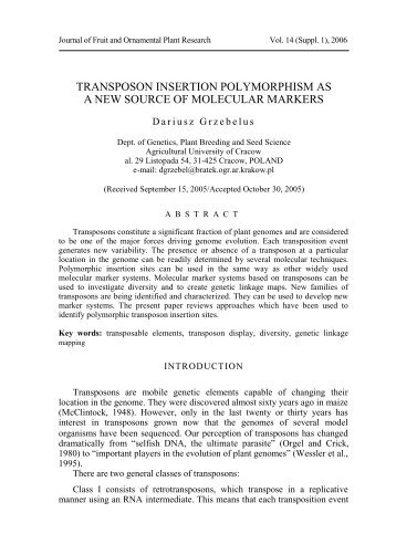 transposon insertion polymorphism as a new source of molecular ...