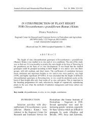 IN VITRO PREDICTION OF PLANT HEIGHT FOR Chrysanthemum x ...