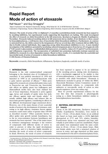 Mode of action of etoxazole - ResearchGate