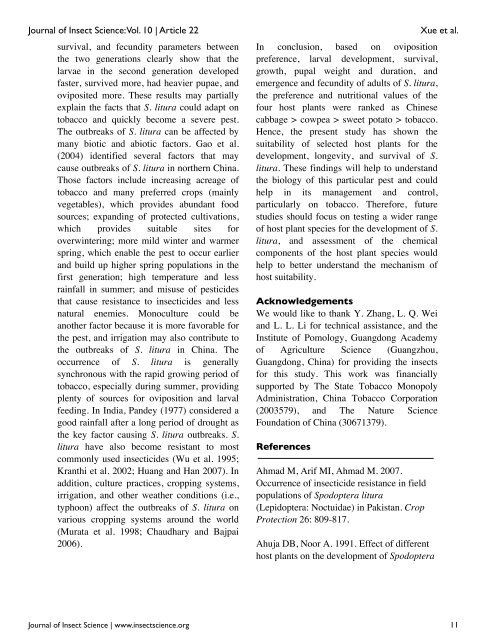 Effects of four host plants on biology and food utilization - Journal of ...