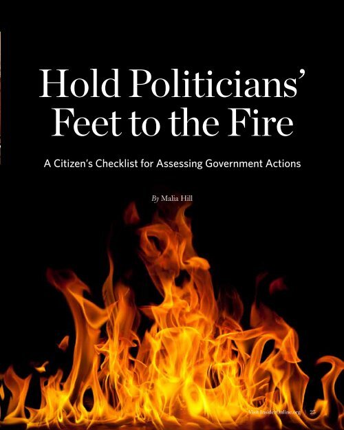 hold Politicians' Feet to the Fire - InsiderOnline.org