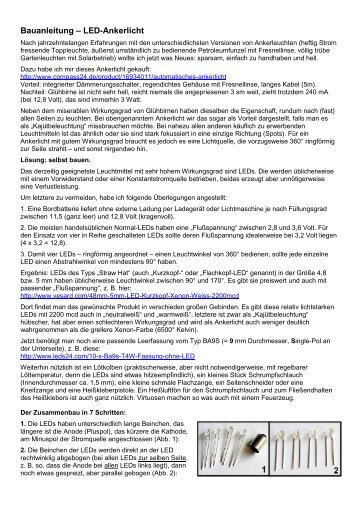 Bauanleitung â LED-Ankerlicht - Insider