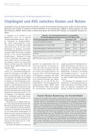 Clopidogrel und ASS zwischen Kosten und Nutzen - INSIGHT Health