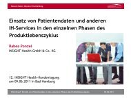 Workshop 1: Patientendaten im Produktlebenszyklus - INSIGHT Health