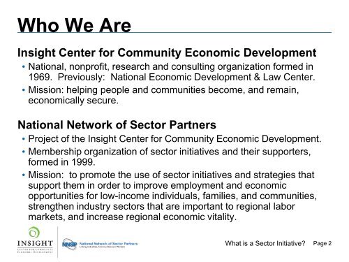 What is a Sector Initiative? - Insight Center for Community Economic ...