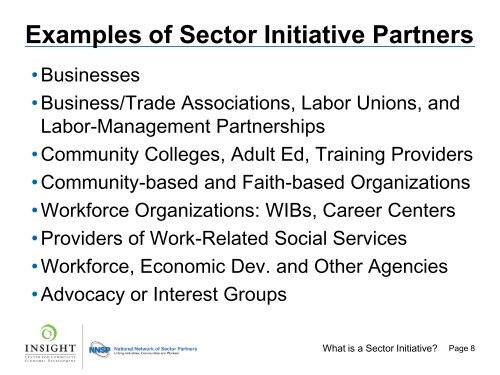 What is a Sector Initiative? - Insight Center for Community Economic ...