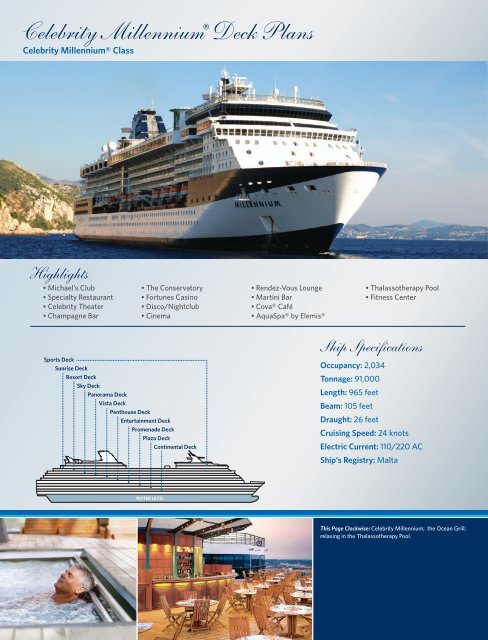 Celebrity MillenniumÂ®Deck Plans - Insight Cruises