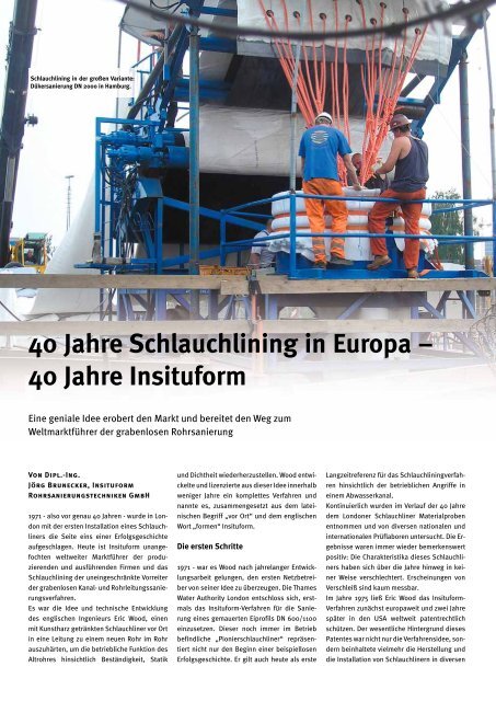 40 Jahre Schlauchlining - Insituform Rohrsanierungstechniken GmbH