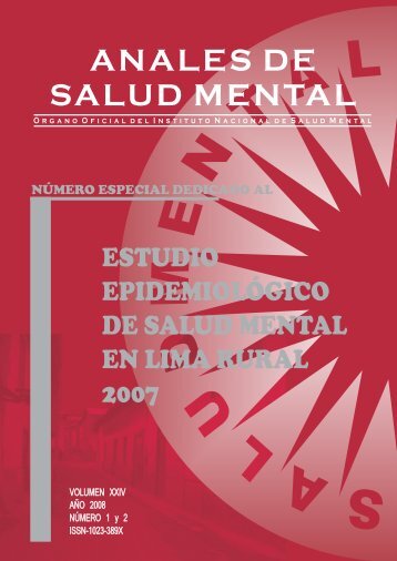 ANALES DE SALUD MENTAL - Instituto Nacional de Salud Mental