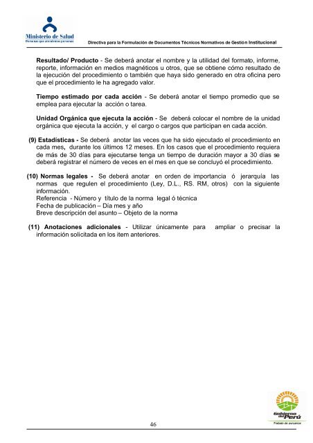 DIRECTIVA PARA LA FORMULACION DE DOCUMENTOS ...