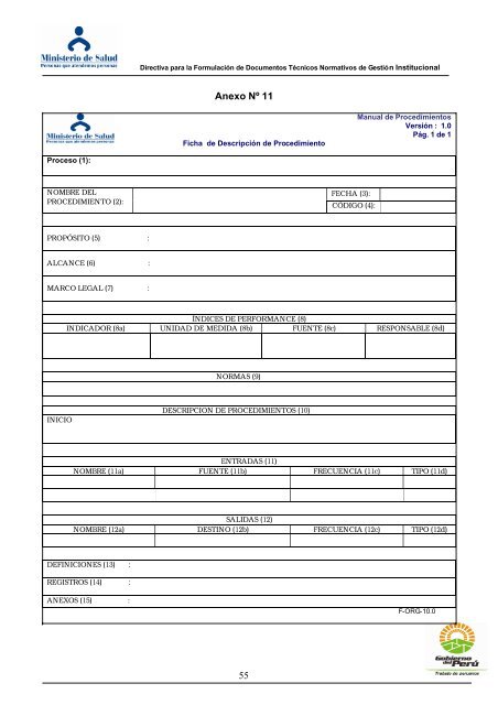 DIRECTIVA PARA LA FORMULACION DE DOCUMENTOS ...