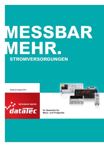 Programmierbare Stromversorgungen - datatec Gmbh