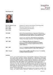 Short English CV Prof. Dr. Gideon N. Levy Studied at IIT ... - inspire
